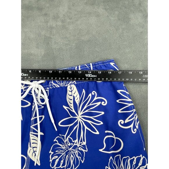 VTG Steve & Barrys Swim Trunks Mens L Blue Hawaiian Print - Picture 7 of 8